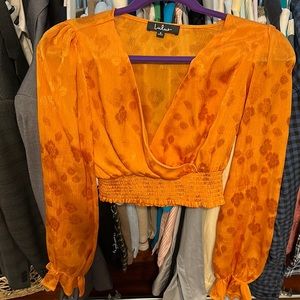 Lulus surplice orange crop top.